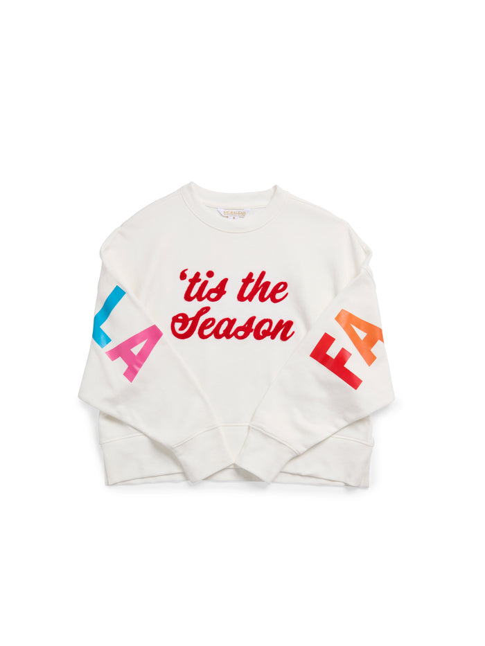 Shiraleah "'Tis The Season/Fa La La" Relaxed Sweatshirt, Ivory