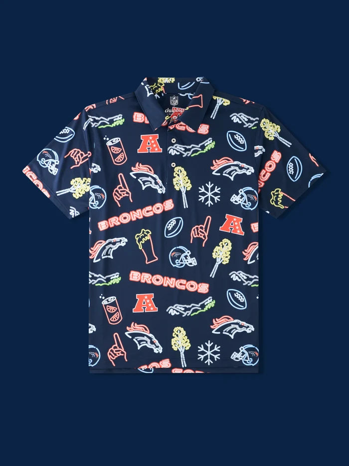 The Neon Broncos (NFL Performance Polo) - Image 1 - Chubbies Shorts