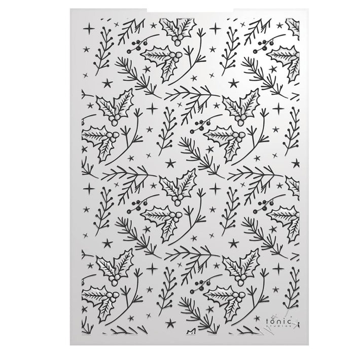 Tonic Studios - 3D Embossing Folder Mistletoe - Timeless Tidings. Available at Embellish Away located in Bowmanville Ontario Canada.