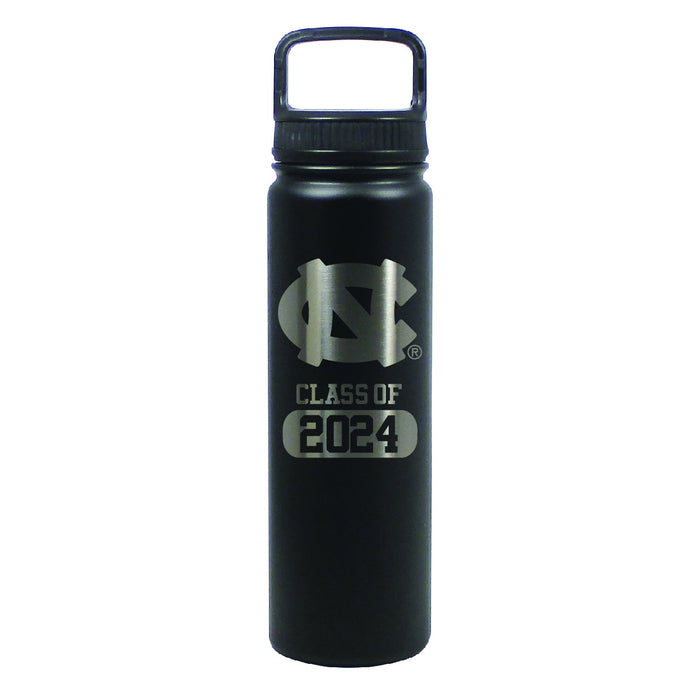 UNC Class of 2024 Water Bottle Stainless Steel 24oz in Black - Main View - Nordic