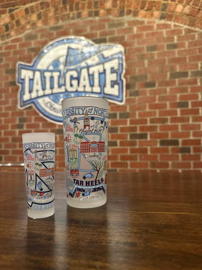 UNC Collegiate Shot Glass - Detail View - catstudio