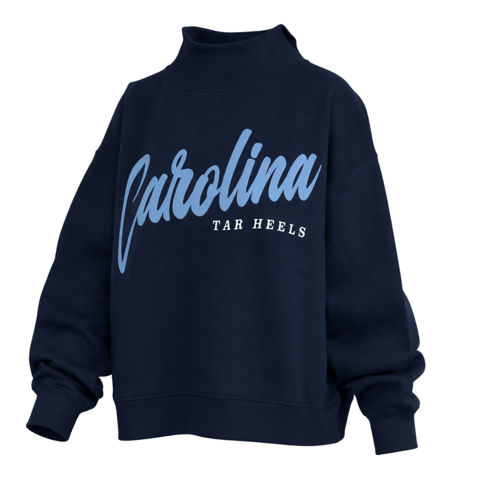 UNC Home Team Navy Blue Mock Neck Sweatshirt - Main View - Pressbox