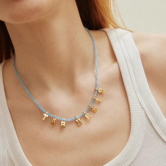 University of North Carolina Delicate Beaded Necklace - Lifestyle View - Baublebar