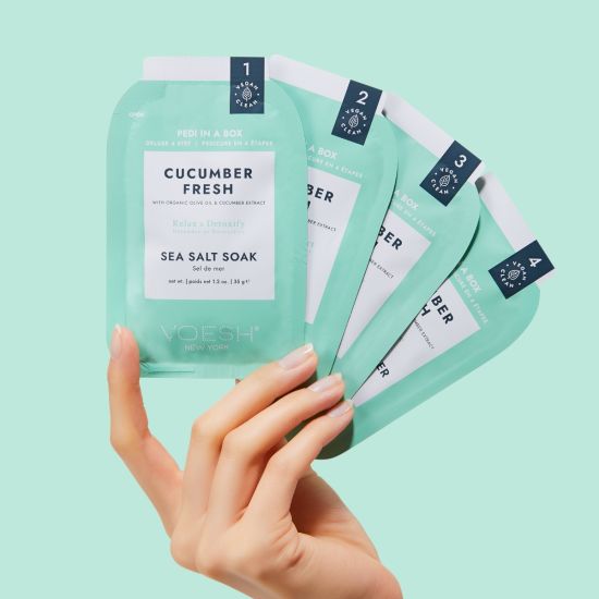 VOESH Deluxe Pedicure In A Box 4 In 1 (Case 50 packs) - Cucumber Fresh