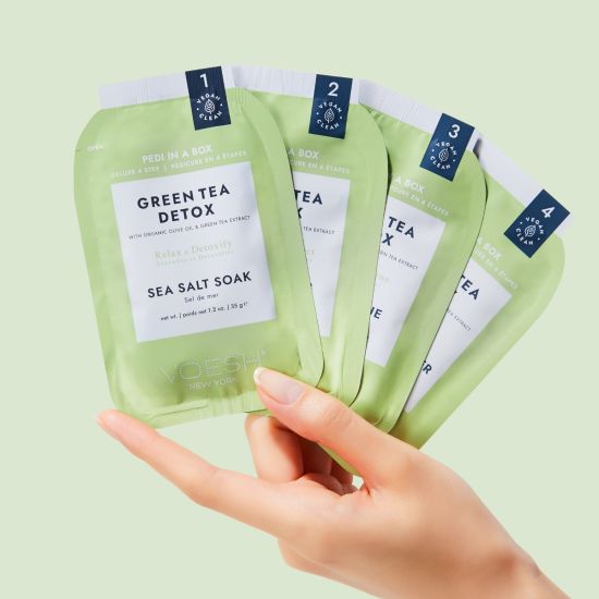 VOESH Deluxe Pedicure In A Box 4 In 1 (Case 50 packs) - Green Tea Detox