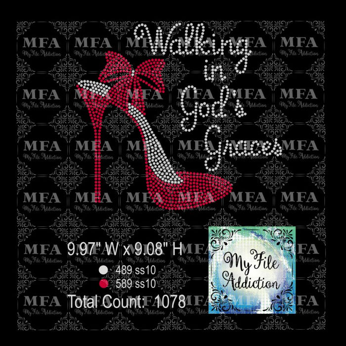 Walking in God's Graces Rhinestone Digital Download File - My File Addiction