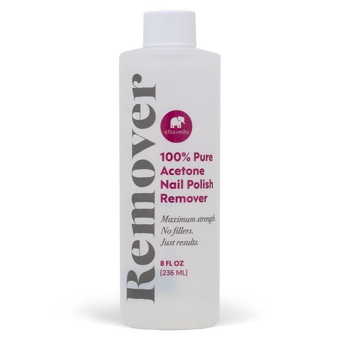 100% Pure Acetone Nail Polish Remover 8 fl oz clear bottle – ella+mila