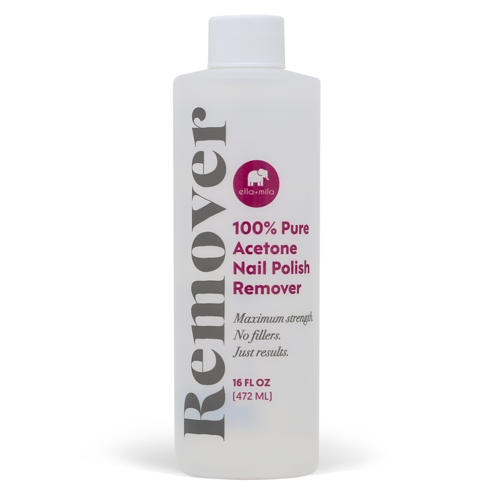 100% Pure Acetone Nail Polish Remover 16 fl oz clear bottle – ella+mila
