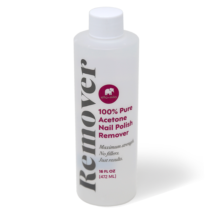 100% Pure Acetone Nail Polish Remover 16 fl oz bottle, front view