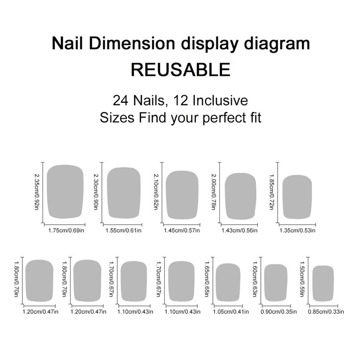12 sizes/24 pcs press on nail