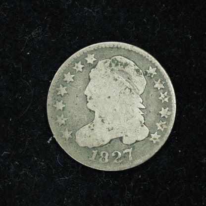 1827 Dime 10c Capped Bust Pointed 1 in 10C