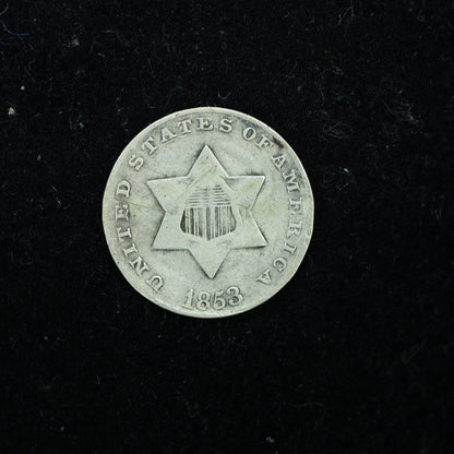 1853 Variety 1 Silver Three-Cent Piece (Trime)