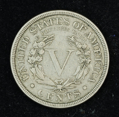 1883 V Nickel WITH CENTS Five Cent Coin 5c Liberty
