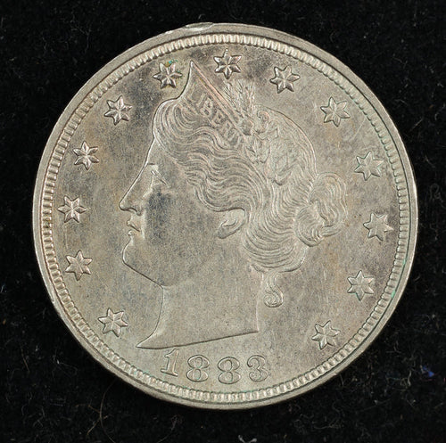 1883 V Nickel Without CENTS Five Cent Coin 5c Liberty