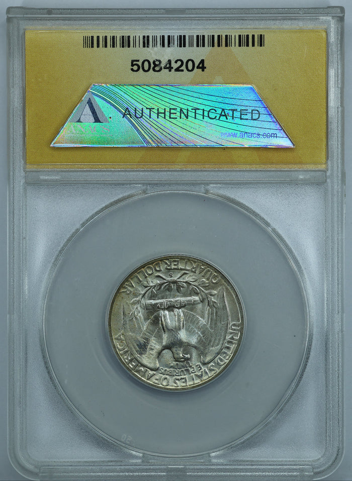 1953 S (San Francisco) Washington Quarter 25c - ANACS MS65