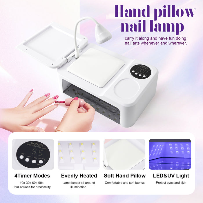 2 in 1 led nail lamp with hand rest combination