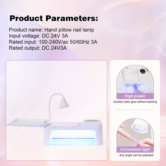 2 in 1 led nail lamp with hand rest combination