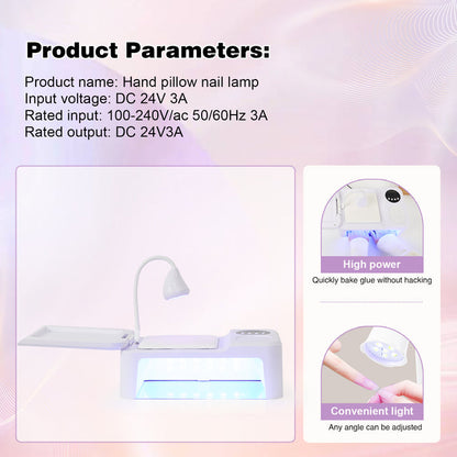 2 in 1 led nail lamp with hand rest combination