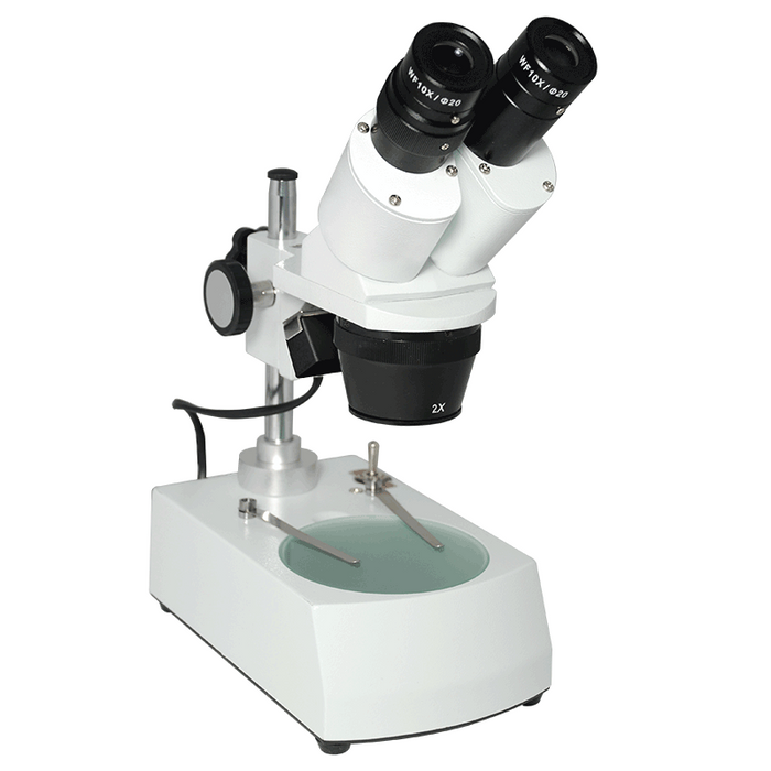 20X/40X Widefield Forward Binocular Stereo Microscope Dual Light Post Stand