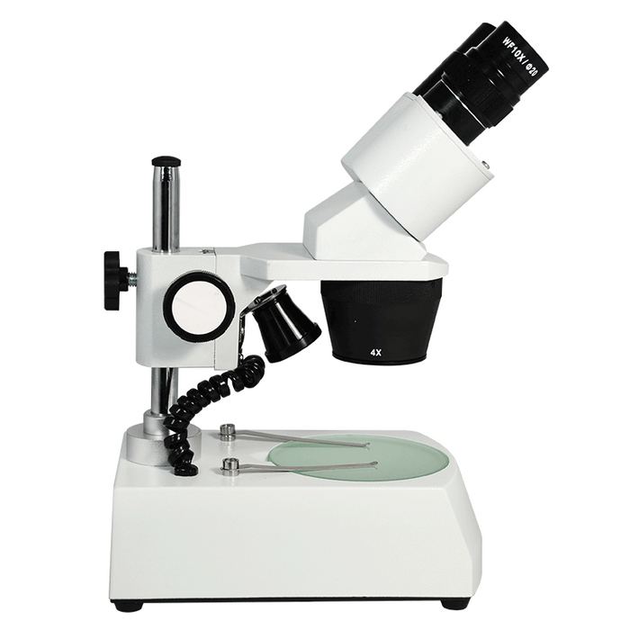 20X/40X Widefield Stereo Microscope, Binocular, Post Stand, LED Top and Bottom Light, Bright Field (Fixed Head)