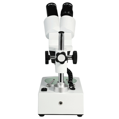 20X/40X Widefield Stereo Microscope, Binocular, Post Stand, LED Top and Bottom Light, Bright Field (Fixed Head)