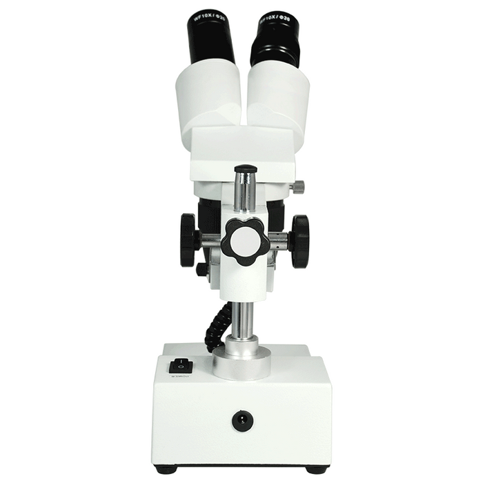 20X/40X Widefield Stereo Microscope, Binocular, Post Stand, LED Top Light (360° Rotatable Head)
