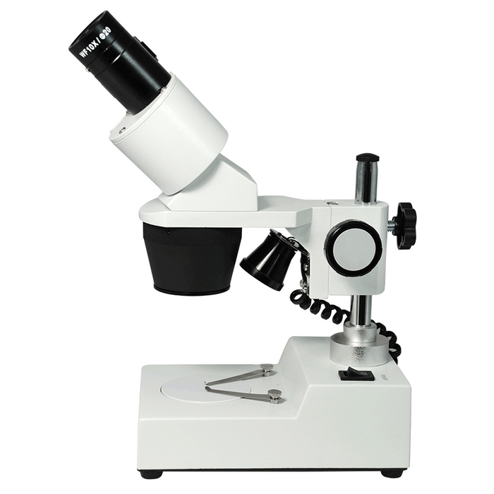 20X/40X Widefield Stereo Microscope, Binocular, Post Stand, LED Top Light (Fixed Head)