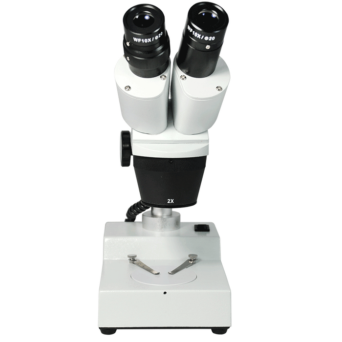 20X/40X Widefield Stereo Microscope, Binocular, Post Stand, LED Top Light (Fixed Head)