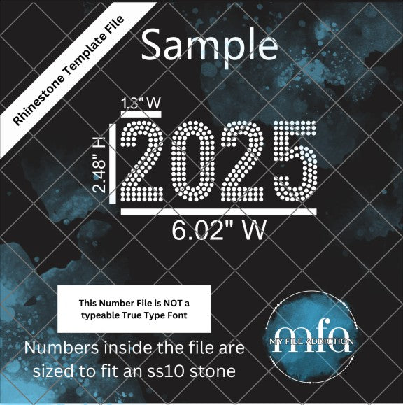 2.48 Inch Numbers Rhinestone Template File - My File Addiction