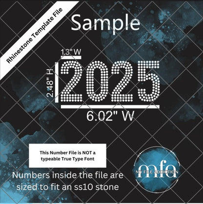2.48 Inch Numbers Rhinestone Template File - My File Addiction