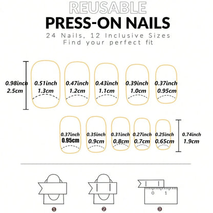 24PCS Acrylic nail long French press pink nail fully covered square leopard print fake nail