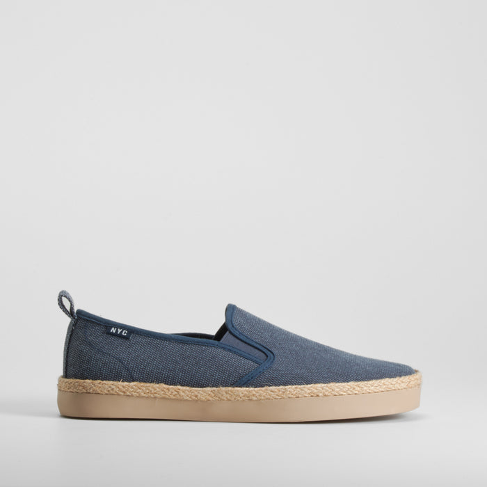 Slip on de lona y yute azul marino NYC