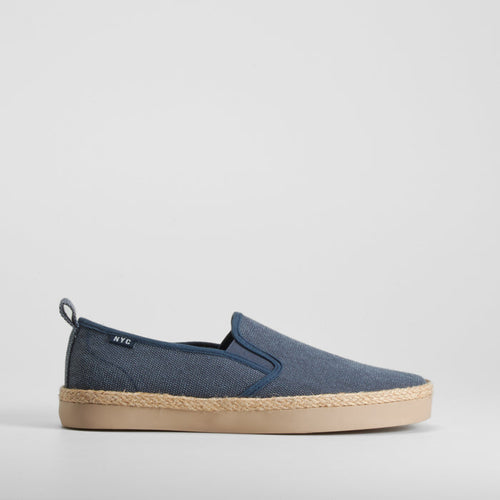 Slip on de lona y yute azul marino NYC