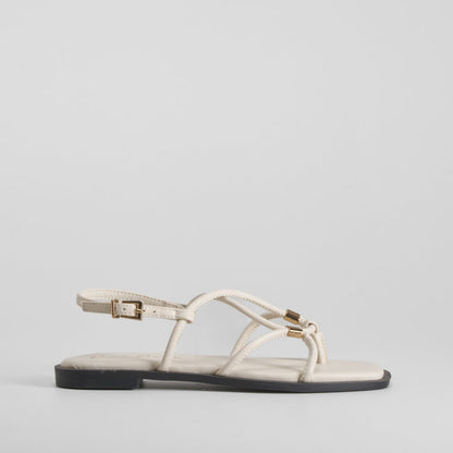 Sandalia plana tubular beige PICCOLA PIU