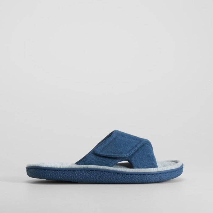 Zapatilla de casa abierta azul cómoda OLYNE