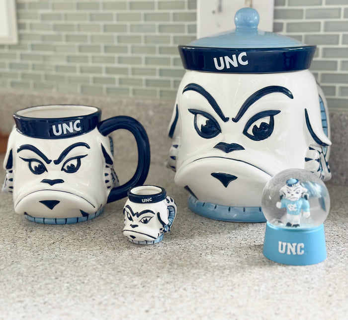 North Carolina Tar Heels Mascot Rameses Snow Globe Mini - Side View - Neil Enterprises