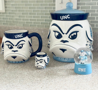 North Carolina Tar Heels Mascot Rameses Snow Globe Mini - Side View - Neil Enterprises