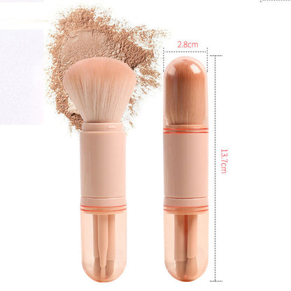 4-in-1 Retractable Makeup Brush | Portable Travel Makeup Brush