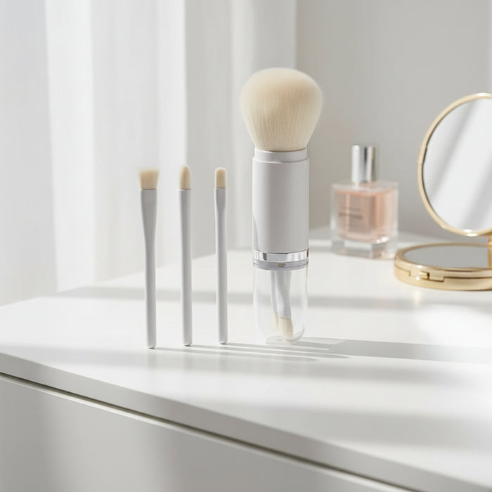 4-in-1 Retractable Makeup Brush | Portable Travel Makeup Brush