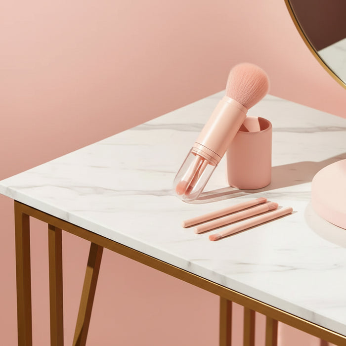 4-in-1 Retractable Makeup Brush | Portable Travel Makeup Brush
