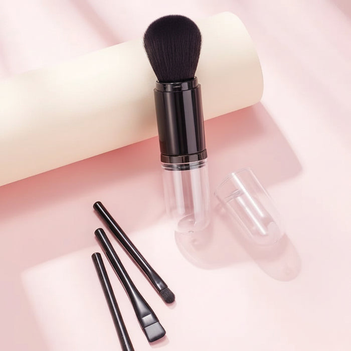 4-in-1 Retractable Makeup Brush | Portable Travel Makeup Brush
