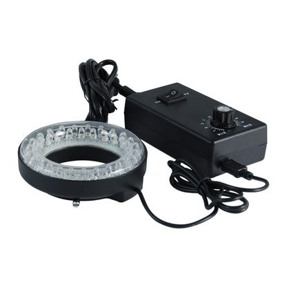 48 LED Microscope Ring Light Diameter 61mm 3.2W with Adaptor Power Box, SKU ML23241221, three quarter front view