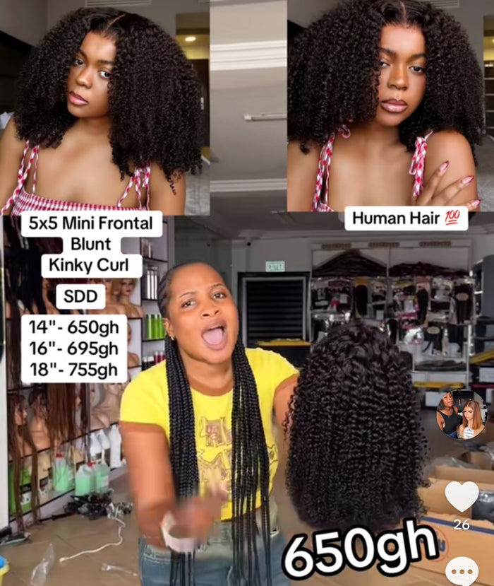 5x5 Mini Frontal Blunt Kinky Curl SDD
