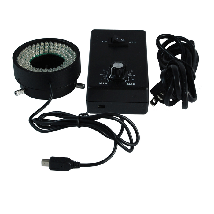 96 LED Microscope Ring Light Diameter 50mm 4.5W, SKU ML23241521, three quarter front view