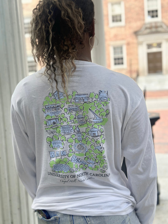 University of North Carolina at Chapel Hill Artwork Long Sleeve T-Shirt by Cambron Farris - Detail View - League