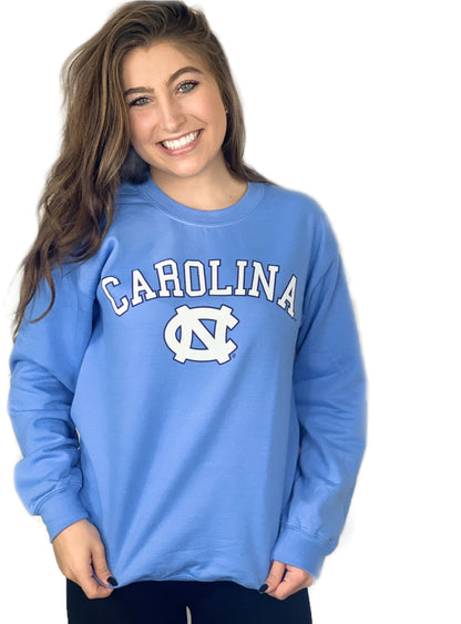 Carolina UNC Basic Blue Crewneck Sweatshirt by Champion - Lifestyle View - Champion