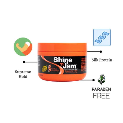 AMPRO  SHINE'N JAM CONDITIONING GEL | SUPREME HOLD 8oz