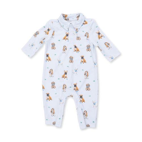 Angel Dear Bestie Dogs Blue - Polo Romper