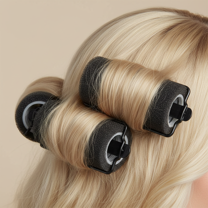 Annie Foam Hair Rollers 1 1/2 Inch Jumbo, 6 Count, Black