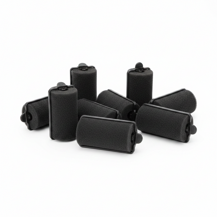 Annie Foam Hair Rollers 1 1/4 Inch X-Large, 8 Count, Black